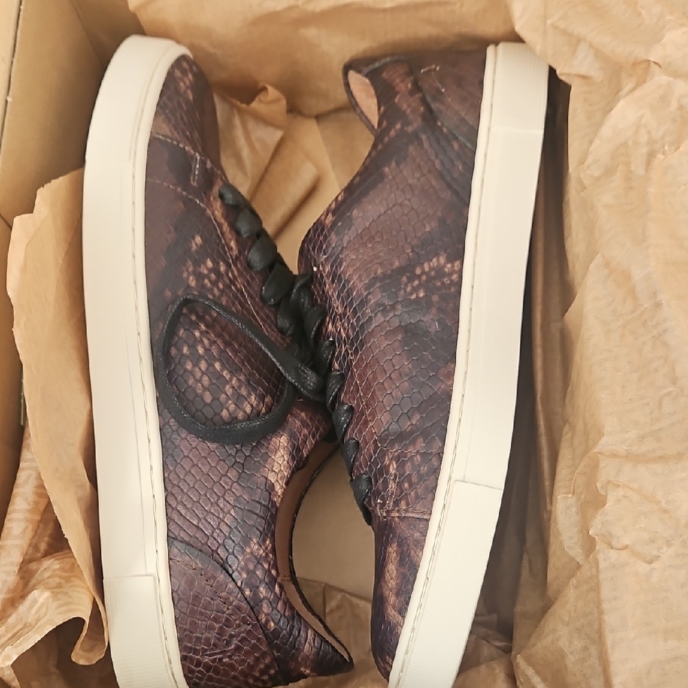 Frye Brown Snake Print Women's Sneakers